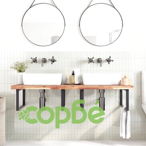Плот за баня, необработен, 120x60x4 см, масивно дърво акация ➤ топ цена ➤ sorbe.bg