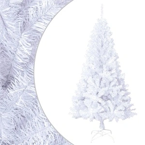 Изкуствена коледна елха с гъсти клонки, бяла, 120 см, PVC