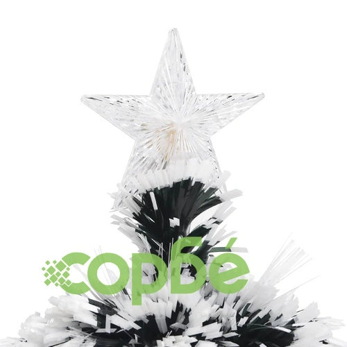 Готова осветена коледна елха зелено и бяло 64 см оптично влакно ➤ топ цена ➤ sorbe.bg