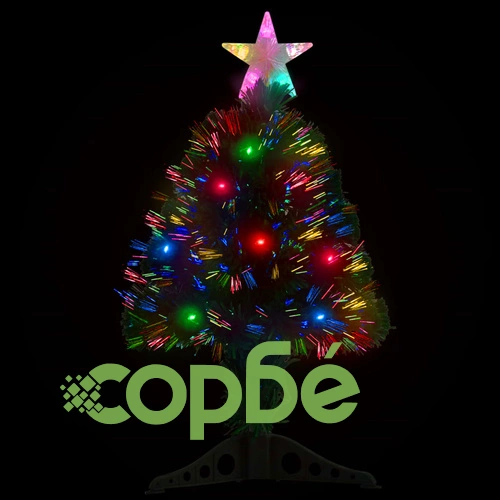 Готова осветена коледна елха със стойка 64 см оптично влакно ➤ топ цена ➤ sorbe.bg