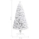 Изкуствена осветена коледна елха бяла 64 см оптично влакно