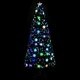 Коледна елха с LED снежинки, черна, 210 см, оптично влакно