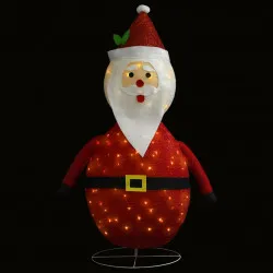 Декоративна фигура на Дядо Коледа с LED, лукс, плат, 120 см