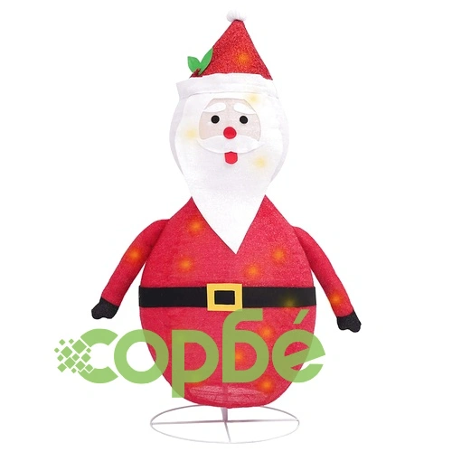 Декоративна фигура на Дядо Коледа с LED, лукс, плат, 120 см ➤ топ цена ➤ sorbe.bg