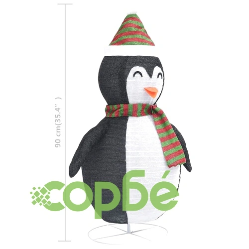 Декоративен коледен снежен пингвин LED лукс плат 90 см ➤ топ цена ➤ sorbe.bg