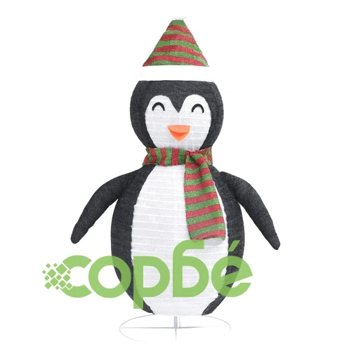 Декоративен коледен снежен пингвин LED лукс плат 120 см ➤ топ цена ➤ sorbe.bg