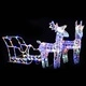 Коледна украса елени с шейна, 160 LED, 130 см, акрил