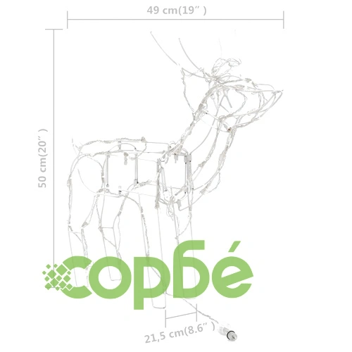 Коледна украса, 3 светещи елена, 229 LED лампички ➤ топ цена ➤ sorbe.bg