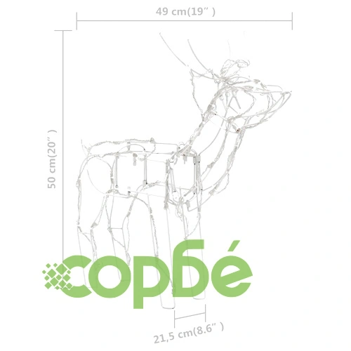 Коледна украса, 3 светещи елена, 229 LED лампички ➤ топ цена ➤ sorbe.bg
