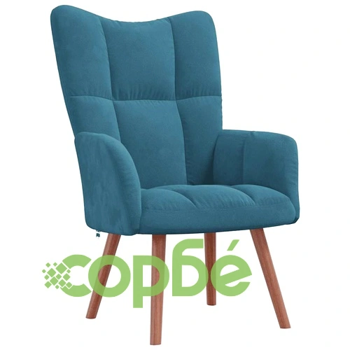 Релакс стол, син, кадифе ➤ топ цена ➤ sorbe.bg