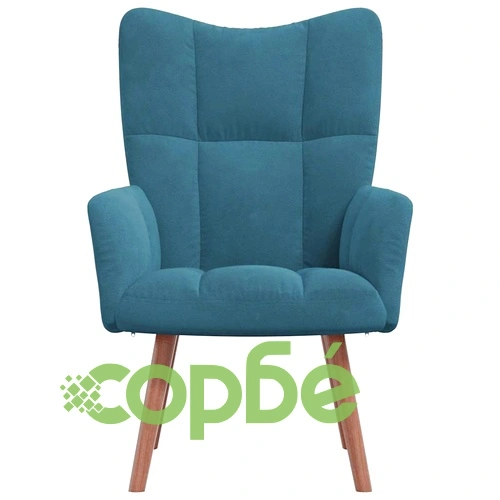 Релакс стол, син, кадифе ➤ топ цена ➤ sorbe.bg