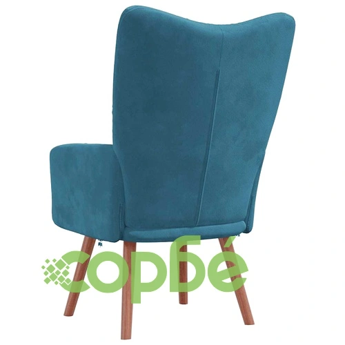 Релакс стол, син, кадифе ➤ топ цена ➤ sorbe.bg