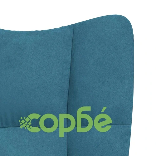 Релакс стол, син, кадифе ➤ топ цена ➤ sorbe.bg