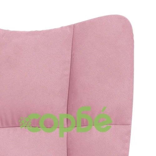 Релакс стол с табуретка, розов, кадифе ➤ топ цена ➤ sorbe.bg