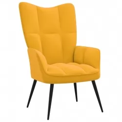 Релаксиращ стол, горчица жълто, кадифе