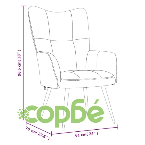 Стол за релакс с табуретка, тъмнозелен, кадифе ➤ топ цена ➤ sorbe.bg