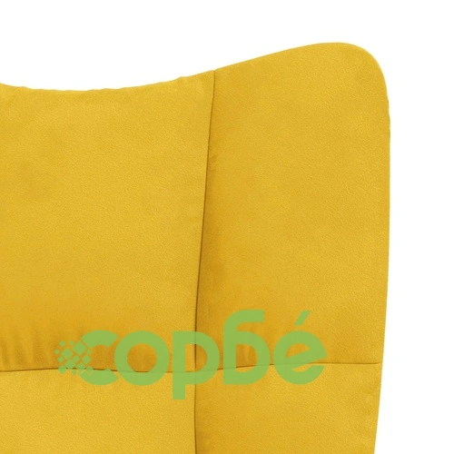 Релаксиращ стол с табуретка, горчица жълто, кадифе ➤ топ цена ➤ sorbe.bg