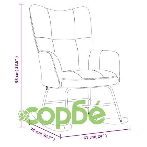 Люлеещ се стол с табуретка, виненочервен, кадифе ➤ топ цена ➤ sorbe.bg