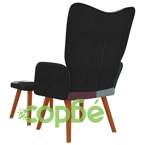 Релаксиращ стол с табуретка, пачуърк, плат ➤ топ цена ➤ sorbe.bg