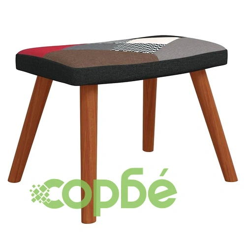 Релаксиращ стол с табуретка, пачуърк, плат ➤ топ цена ➤ sorbe.bg