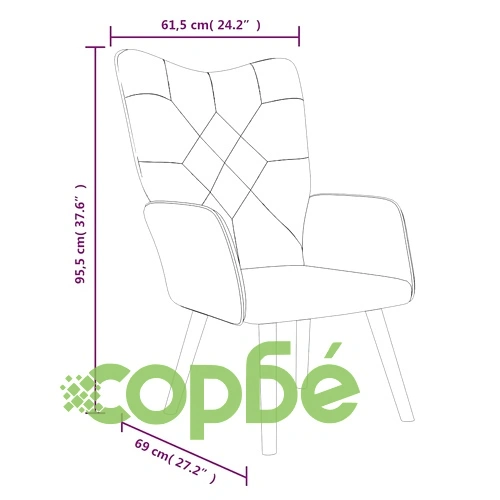 Релаксиращ стол с табуретка, пачуърк, плат ➤ топ цена ➤ sorbe.bg