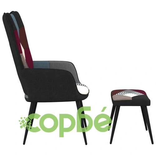 Релаксиращ стол с табуретка, пачуърк, плат ➤ топ цена ➤ sorbe.bg