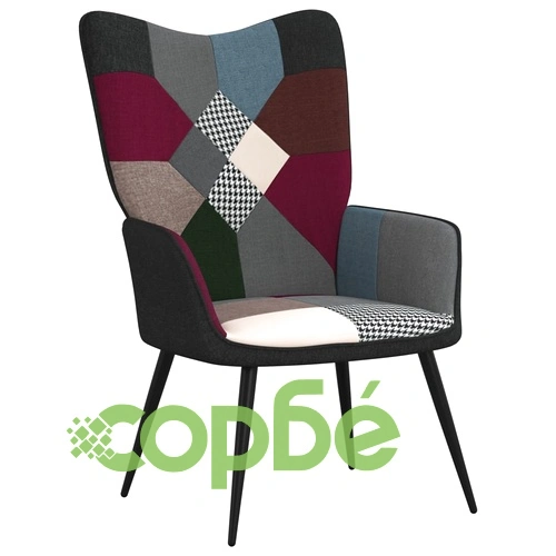 Релаксиращ стол с табуретка, пачуърк, плат ➤ топ цена ➤ sorbe.bg