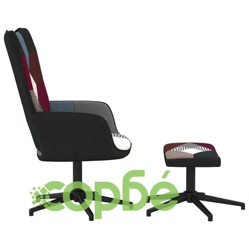 Релаксиращ стол с табуретка, пачуърк, плат ➤ топ цена ➤ sorbe.bg