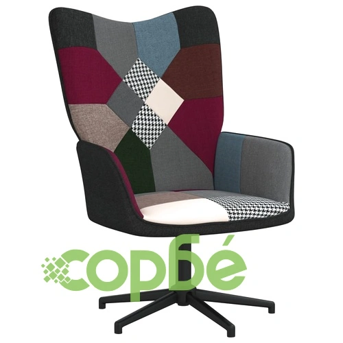 Релаксиращ стол с табуретка, пачуърк, плат ➤ топ цена ➤ sorbe.bg