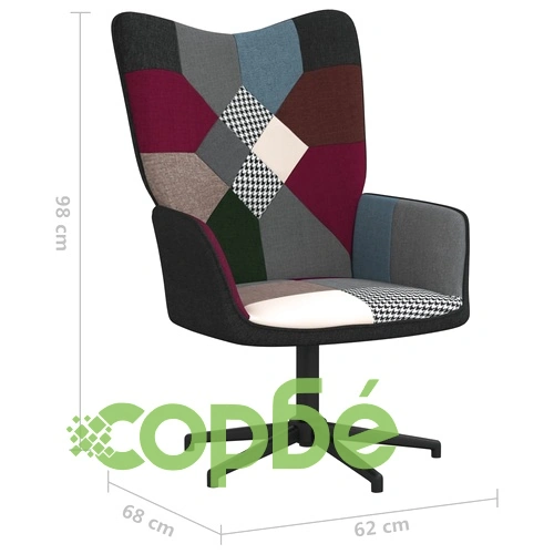 Релаксиращ стол с табуретка, пачуърк, плат ➤ топ цена ➤ sorbe.bg