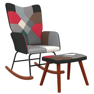 Люлеещ стол с табуретка, пачуърк, плат