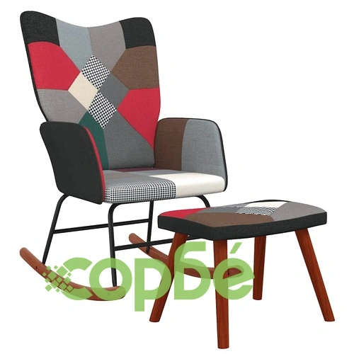 Люлеещ стол с табуретка, пачуърк, плат ➤ топ цена ➤ sorbe.bg