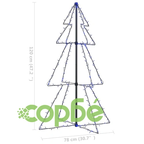 Коледна елха конус, 160 LED, за закрито и открито, 78x120 см ➤ топ цена ➤ sorbe.bg