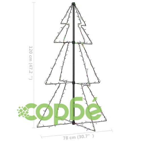 Коледна елха конус, 160 LED, за закрито и открито, 78x120 см ➤ топ цена ➤ sorbe.bg
