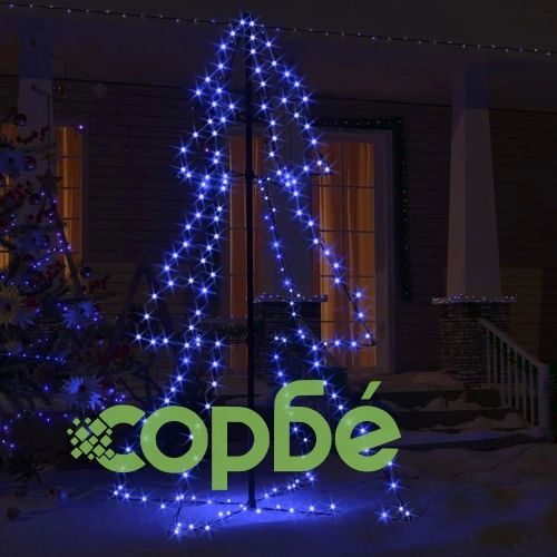 Коледна елха конус, 200 LED, за закрито и открито, 98x150 см ➤ топ цена ➤ sorbe.bg