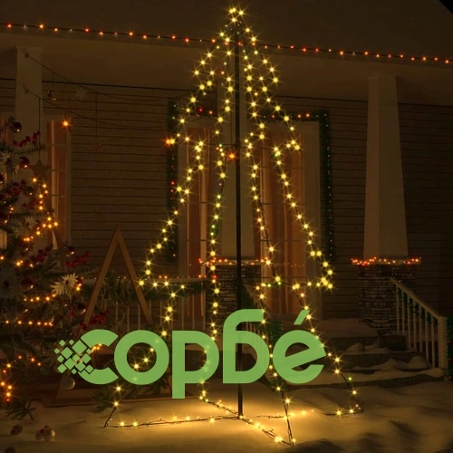 Коледна елха конус, 240 LED, за закрито и открито, 118x180 см ➤ топ цена ➤ sorbe.bg