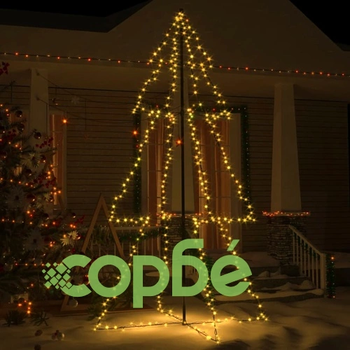 Коледна елха конус, 300 LED, за закрито и открито, 120x220 см ➤ топ цена ➤ sorbe.bg