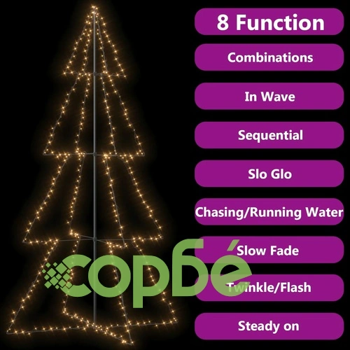 Коледна елха конус, 360 LED, за закрито и открито, 143x250 см ➤ топ цена ➤ sorbe.bg