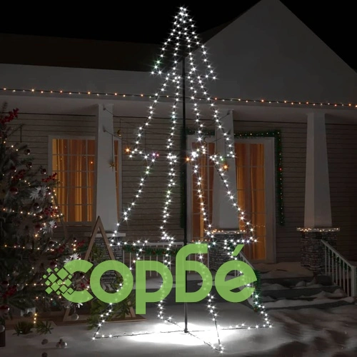 Коледна елха конус, 360 LED, за закрито и открито, 143x250 см ➤ топ цена ➤ sorbe.bg