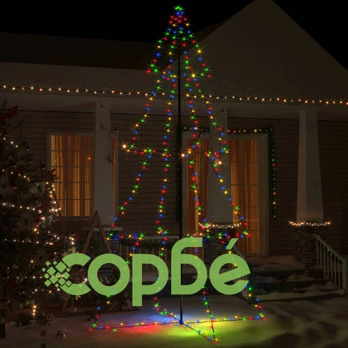 Коледна елха конус, 360 LED, за закрито и открито, 143x250 см ➤ топ цена ➤ sorbe.bg