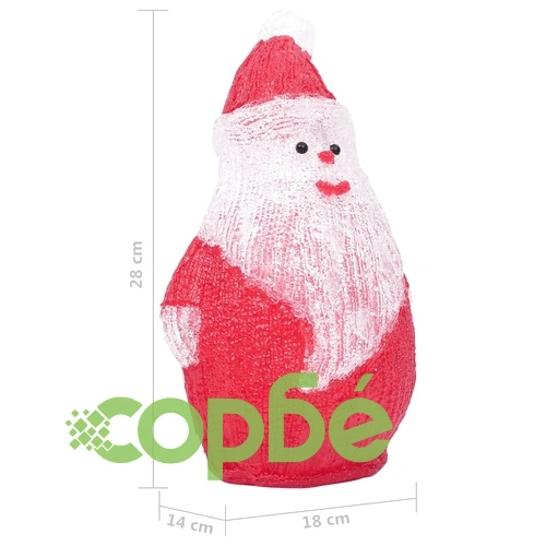 LED Дядо Коледа акрилна фигура, за закрито и открито, 28 см ➤ топ цена ➤ sorbe.bg