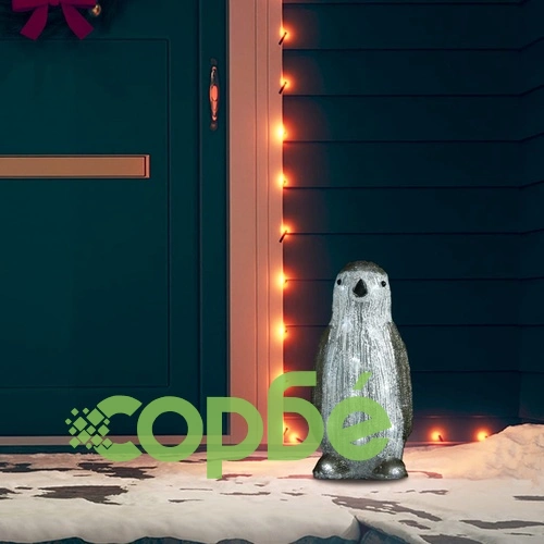 LED пингвин коледна акрилна фигура, за закрито и открито, 30 см ➤ топ цена ➤ sorbe.bg