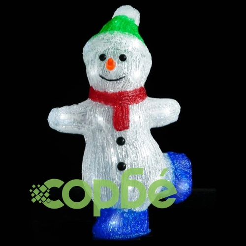 LED снежен човек коледна акрилна фигура закрито и открито 30 см ➤ топ цена ➤ sorbe.bg