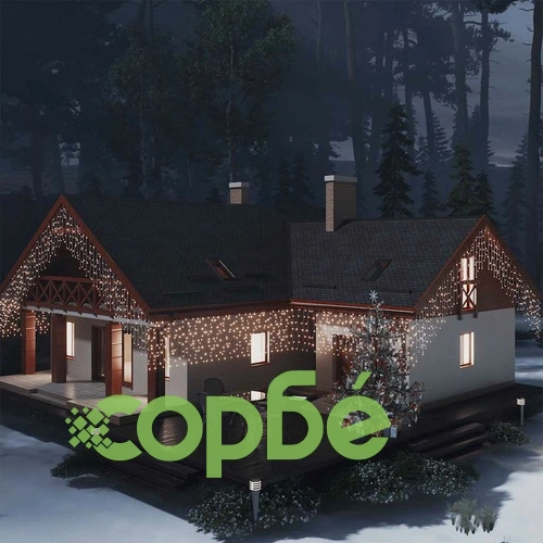 LED завеса ледени висулки 10 м 400 LED топло бяло 8 режима ➤ топ цена ➤ sorbe.bg