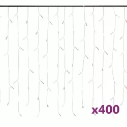 LED завеса ледени висулки 10 м 400 LED студено бяло 8 режима
