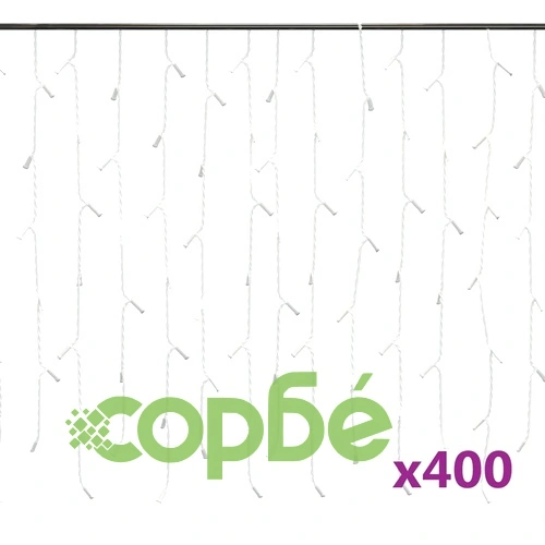 LED завеса ледени висулки 10 м 400 LED студено бяло 8 режима ➤ топ цена ➤ sorbe.bg