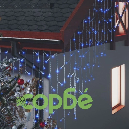 LED завеса ледени висулки 10 м 400 LED синя 8 режима ➤ топ цена ➤ sorbe.bg
