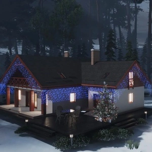 LED завеса ледени висулки 10 м 400 LED синя 8 режима