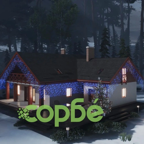 LED завеса ледени висулки 10 м 400 LED синя 8 режима ➤ топ цена ➤ sorbe.bg