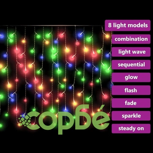 LED завеса ледени висулки 10 м 400 LED многоцветна 8 режима ➤ топ цена ➤ sorbe.bg